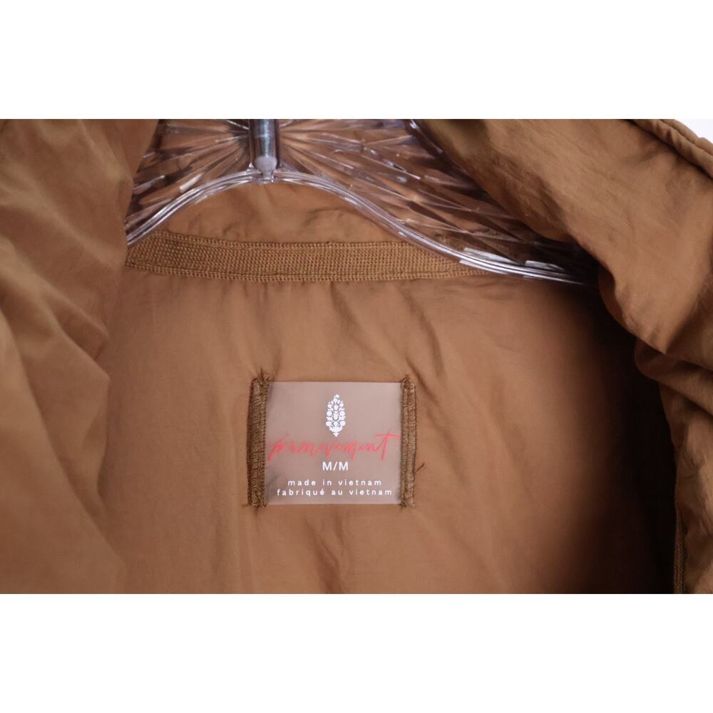 Free People Movement Pippa Puffer Jacket Brown Women Medium Full Zip Read - Picture 9 of 10